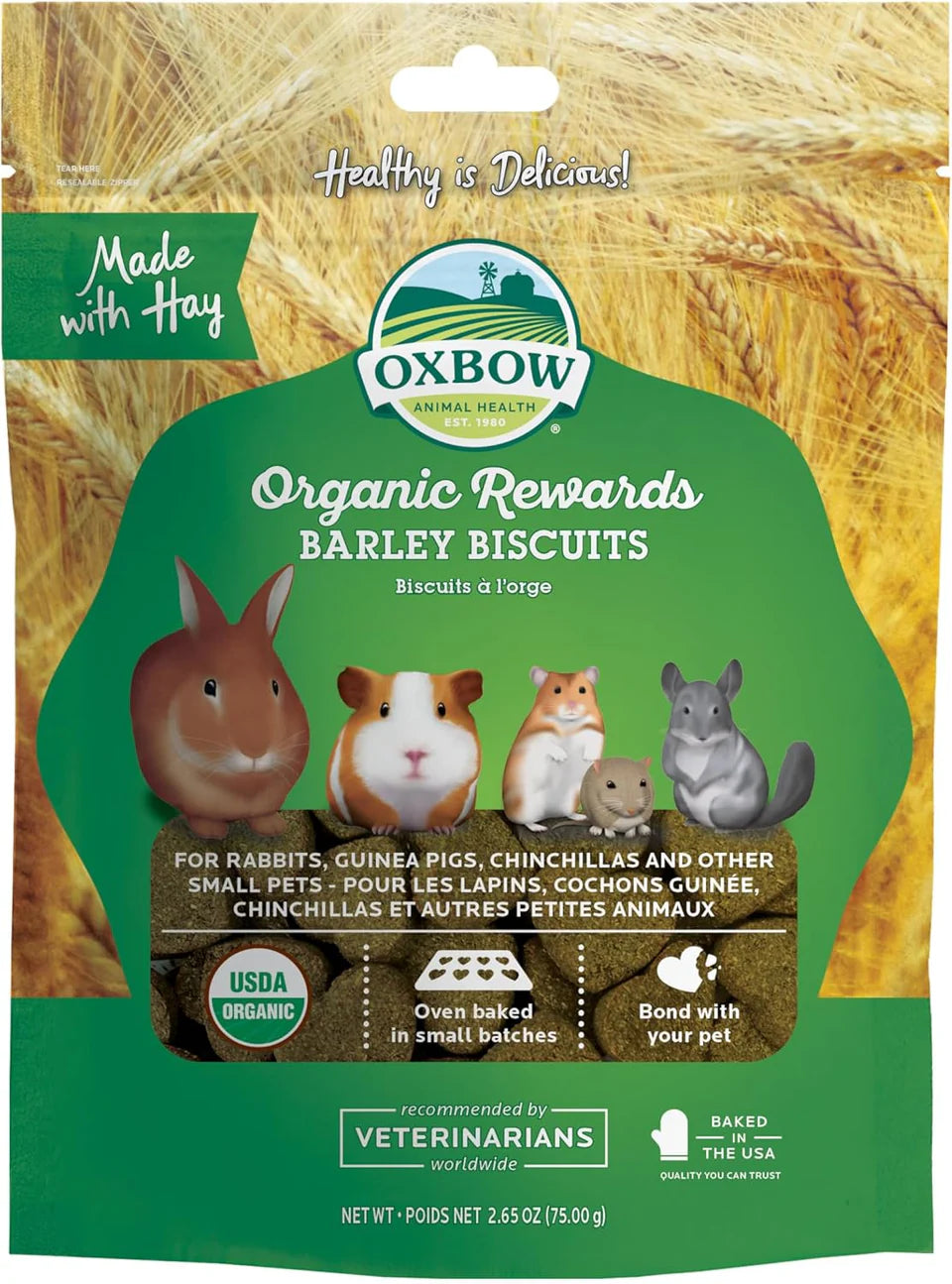 Oxbow Organic Barley Biscuits 75g