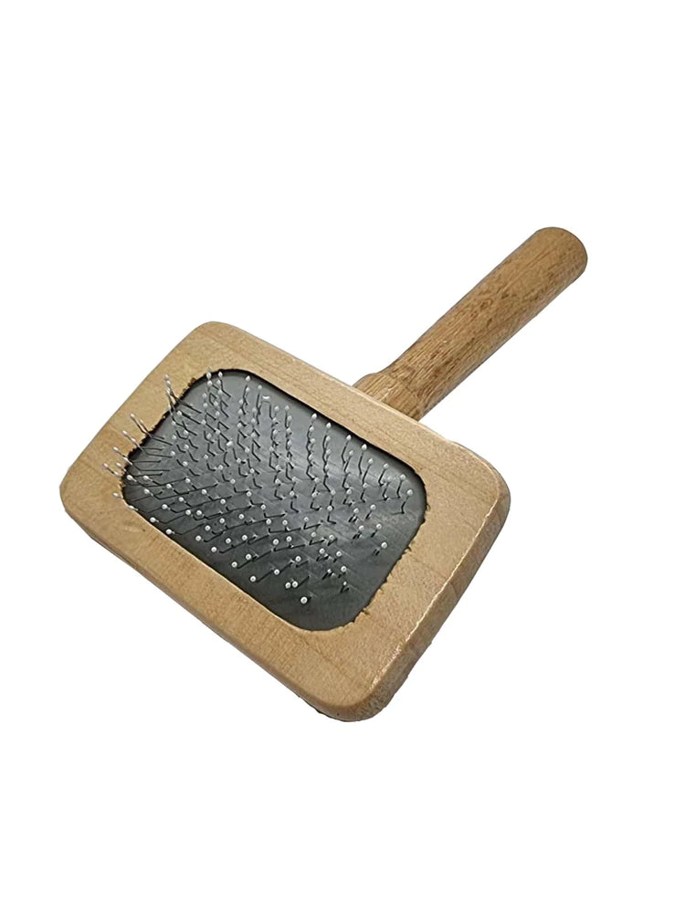 Small Foot Wooden Handle Slicker Brush